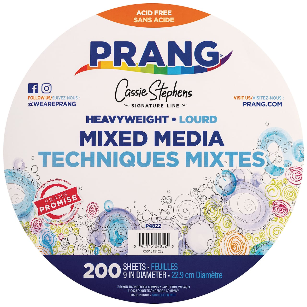 Prang® 9" Heavyweight Mixed Media Paper Circles, 200ct.